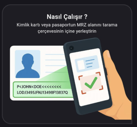 Adım 01 — Kimlik veya pasaportu okutun
